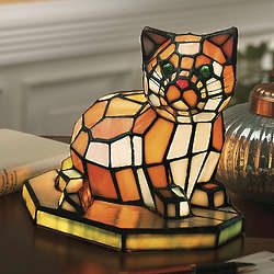 Stained Glass Cat Lamp