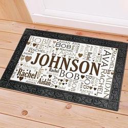 Family Word Art 18x30 Personalized Doormat