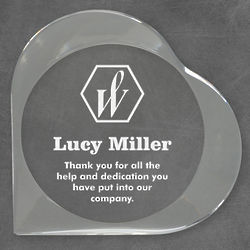 Personalized Company Logo Acrylic Heart Award