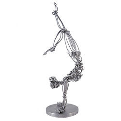 Handmade Twisted Wire Handstand 17" Sculpture