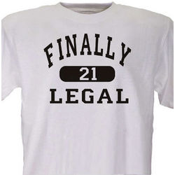 Finally Legal Personalized 21st Birthday T-Shirt