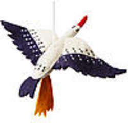 Handcrafted Felt Stork Ornament