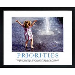 Priorities Girl Framed Motivational Poster