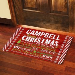 Personalized Family Christmas Rules Doormats