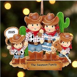 Cowboy Family Personalized Ornament
