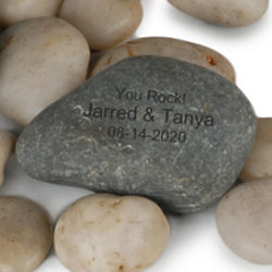 'You Rock!' Engraved Natural Garden Stone Paper Weight