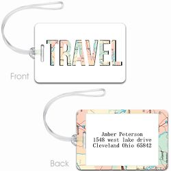 Personalized Travel Map Luggage Tag