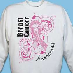 Breast Cancer Awareness Pink Scroll Sweatshirt