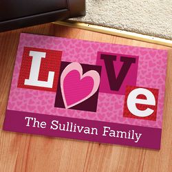Love Letters Personalized Doormat