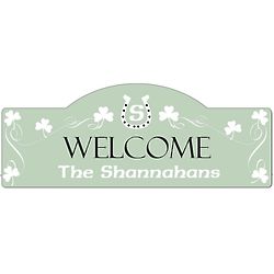 Personalized Shamrock Welcome Door Sign