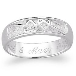 Sterling Silver Engraved Love Knot Couple's Ring