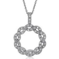 Sterling Silver Cubic Zirconia Twisted Circle Pendant