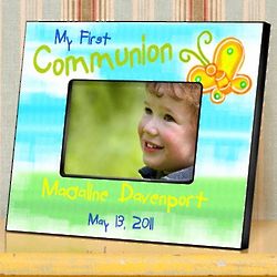 Sunshine and Butterflies Personalized First Communion Frame