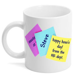 Personalized Sticky Note Bosses Day Mug