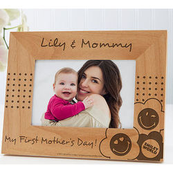Mom's Personalized Smiley Face Picture Frame