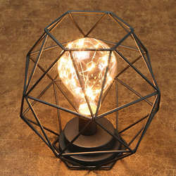 Wire Polygon Sculpture LED Light