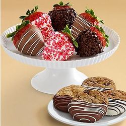 6 Sweetheart Berries & 4 Dipped Cookies