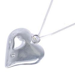 10 Year Anniversary Tin & Diamond Heart Pendant