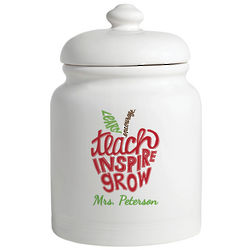Teach, Inspire, Grow Personalized Storage Jar
