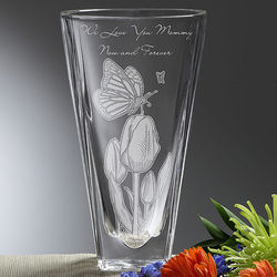Springtime Moments Personalized Crystal Vase