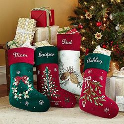 Ribbon Velvet Personalized Christmas Stocking