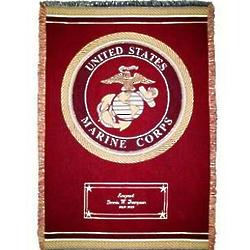 Personalized United States Marine Corps Cotton Throw