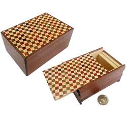 4 Sun 12 Steps Inchimatsu and Natural Wood Japanese Puzzle Box