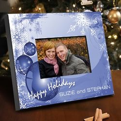 Personalized Blue Christmas Picture Frame