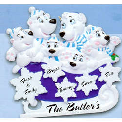 Polar Bears Personalized Family Ornament
