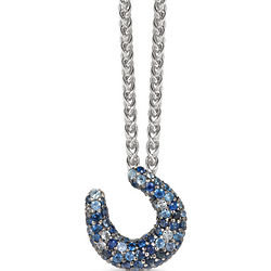 Balissima Splash Blue Sapphire Horseshoe Necklace
