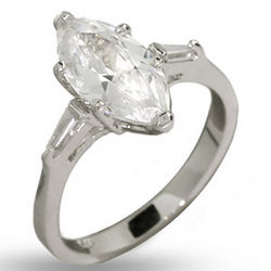 Simple Marquise Cut CZ Engagement Ring