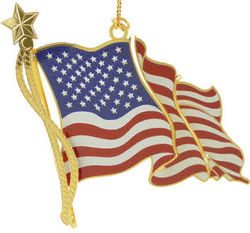 American Flag Gold Plated Ornament