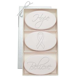 Hope Believe Breast Cancer Awareness Carved Soap Trio