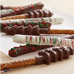 Christmas Caramel Pretzel Rods