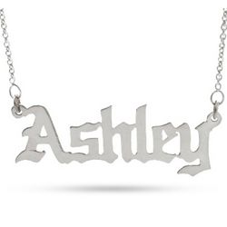 Personalized Sterling Silver Gothic Name Necklace
