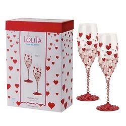 Red Hot Hearts Bellini Glass Set