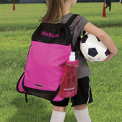 Kids' Athletic Bag Personalized with Pink Letters