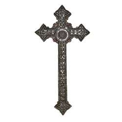 Handpainted Bronze Cross