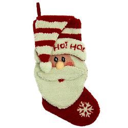3D Santa with Hat Hooked Stocking