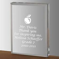 Personalized Silver Apple Acrylic Award