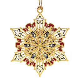 Americana Snowflake Gold Plated Ornament