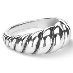 Silver Smooth Rope Ring
