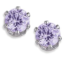 Sterling Silver Brilliant-Cut Tanzanite CZ Studs