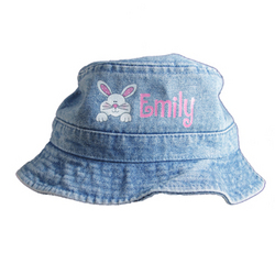 Personalized Denim Bunny Bucket Hat Personalized Denim Bunny Bucket Hat