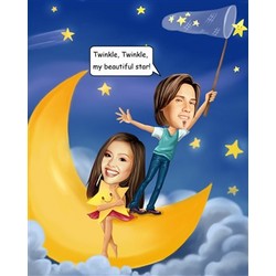 Twinkle, Twinkle Caricature Print Personalized from Photo