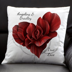 Blooming Heart Personalized Throw Pillow