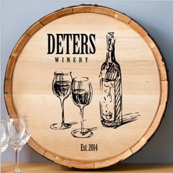 Personalized Family Winery Barrel Sign
