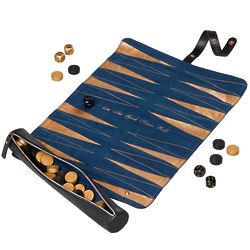 Faux Leather Brogue Backgammon Roll-Up Game