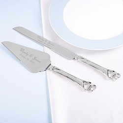 Personalized Double Hearts Knife & Server Set