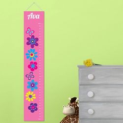 Personalized Frilly Floral Height Chart